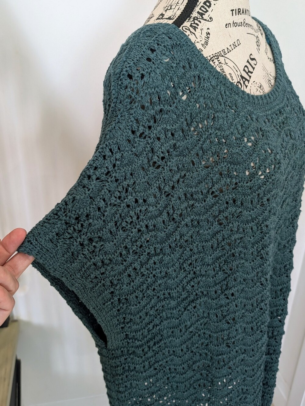 JOIE | Women's Teal Domain Sleeve Stretchy Open Knitted Sweater - Picture 4 of 6